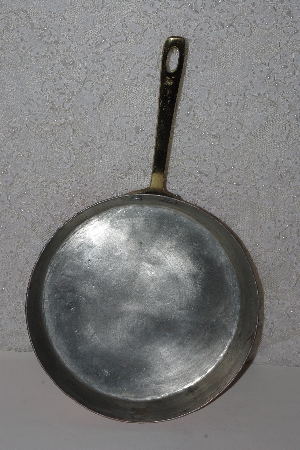 +MBAAF #0013-0025  "Older 8"  Medium Copper Fry Pan With Brass Handle"