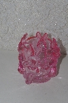 +MBAAF #0013-0156  "Bright Pink 4 Bunny Glass Candle Holder"