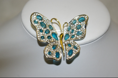 +Nolan Miller Blue Cathedral ButterFly Pin