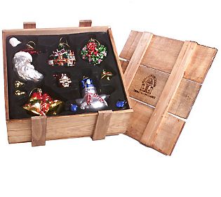 +MBA #S29-80403  "Thomas Pacconi 4004 Set Of 5 Hand Blown Glass Ornaments"