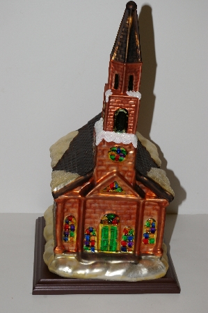 +MBA #S30-060  "2004 Thomas Pacconi Hand Blown Glass Victorian Style Table Top Church"