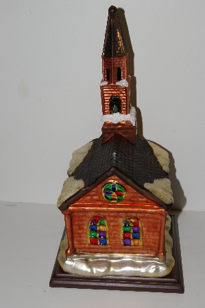 +MBA #S30-060  "2004 Thomas Pacconi Hand Blown Glass Victorian Style Table Top Church"
