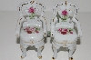 +MBA #S29-141  " 2003 Set Of 6 Vistoris's Garden Porcelain Rose Chair Ornaments"