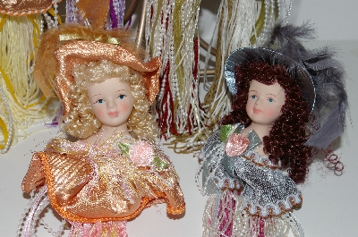 +MBA #S30-197   2003 "Set Of 6 Fancy Victorian Doll Porcelain Faced Ornaments"