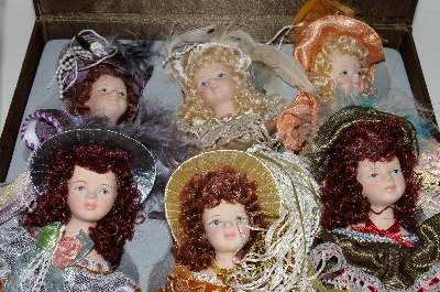 +MBA #S30-197   2003 "Set Of 6 Fancy Victorian Doll Porcelain Faced Ornaments"