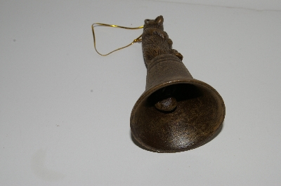 MBA #S28-192  "Set Of 4 Rustic Metal Bear Bell Ornaments"