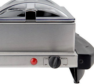 +MBA #K5671  "2006 Cook's Essentials Stainless Steel 3-Section Non-Stick Buffet Server