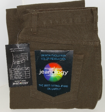 +MBAJ #502-0082    "Size 6T/34" Long "2003 Jeanology Olive Green 5 Pocket Jeans"