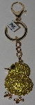 +MBAM #421-0029  "Yellow & Black Chrystal Chick Purse Charm/Key Ring"