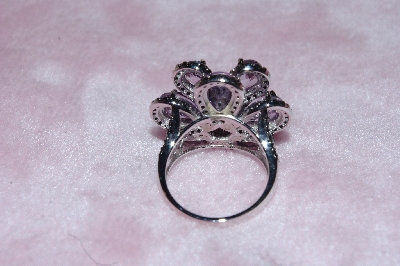 +MBAJ1-0080  "Gem Treasures Pink Amethyst Black Dahlia Ring"