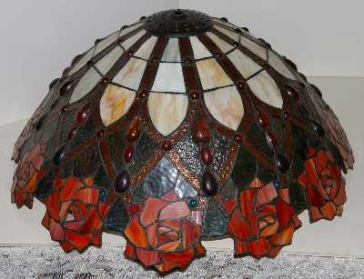 Lamps #0038  "2002 Tiffany Style Rose Table Lamp"
