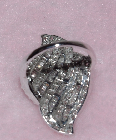+Lamps II #0109  "Beautiful 14K White Gold Baguette & Round Diamond Ring"