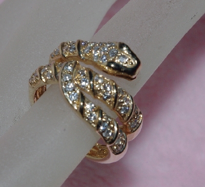 +Lamps II #0195  "Sonia Bitton 14K Yellow Golf Diamond Snake Ring"