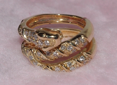+Lamps II #0195  "Sonia Bitton 14K Yellow Golf Diamond Snake Ring"
