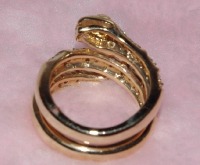 +Lamps II #0195  "Sonia Bitton 14K Yellow Golf Diamond Snake Ring"