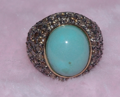 +Lamps II #0178  "Carlo Viani Blue Turquoise & Chocolate Diamond Ring"