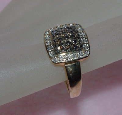 +Lamps II #0126 "14K Yellow Gold Chocolate & White Diamond Ring"