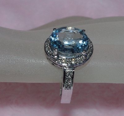 +Lamps II #0143  "14K White Gold Aquamarine & Diamond Ring"