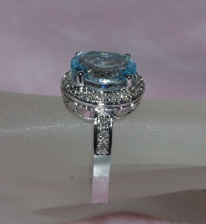 +Lamps II #0143  "14K White Gold Aquamarine & Diamond Ring"