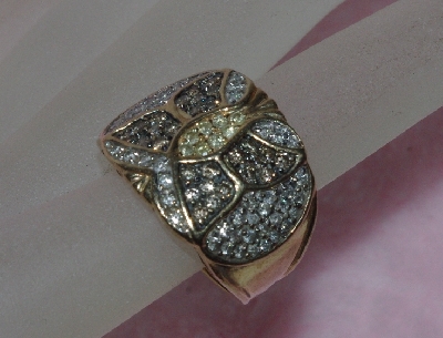 +Lamps II #0112  "14K Yellow Gold Chocolate, White & Yellow Diamond Butterfly Ring"