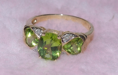 +Lamps II #221  "14K Yellow Gold Peridot & Diamond Ring"
