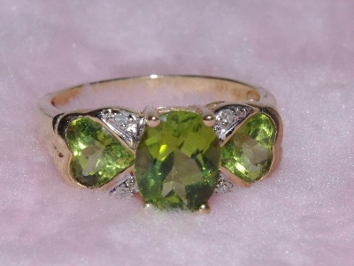 +Lamps II #221  "14K Yellow Gold Peridot & Diamond Ring"