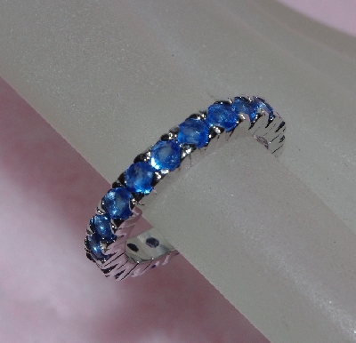 +Lamps II #0227  "Sterling Blue Sapphire Eternity Band Ring"
