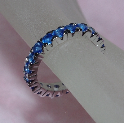 +Lamps II #0227  "Sterling Blue Sapphire Eternity Band Ring"