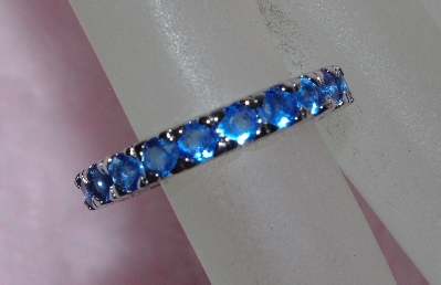 +Lamps II #0227  "Sterling Blue Sapphire Eternity Band Ring"
