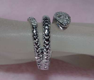 +Lamps II #0149'  Sterling Diamond Snake Ring"