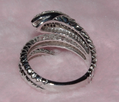 +Lamps II #0149'  Sterling Diamond Snake Ring"