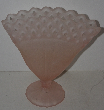 +MBALamps II #0040  "Older Fancy Pink Satin Glass Vase"