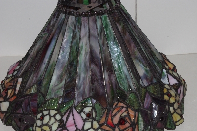 Lamps II #289  "2003 Tiffany Style 3D Look Rose Stained Glass Table Lamp"