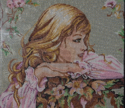 *Lamps II #0394  "1987 Hand Beaded Tapestry"