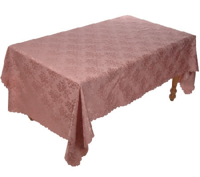 +MBA # H515 "Mauve Stain Resistant Floral Jacquard Table Cloth"