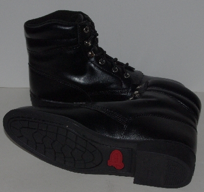 +MBA #1313-314  "Justin Ladies Black Cow Leather Lace Up Boots"