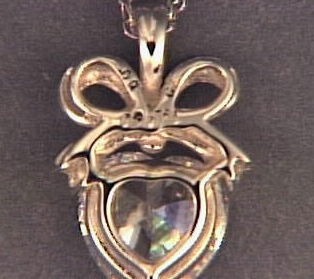 +MBA #SD  "Sterling Diamonique 4Ct Heart Pendant With 18" Chain"