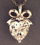 +MBA #SD  "Sterling Diamonique 4Ct Heart Pendant With 18" Chain"