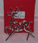 +MBA #1313-186   "Lenox Set Of 2 Silverplate Reindeer Ornaments"
