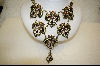 "SOLD"   Heidi Daus 7 Madallion and Glass Pearl  Swarovski Crystal Necklace