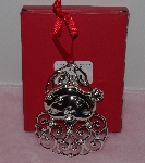 +MBA #1313-179    "Lenox Sparkle & Scroll Clear Crystal Silver Plated Santa Ornaments"