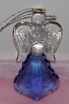 +MBA #1313-90    "Blue Set Of 2 Faceted Glass Angel Ornaments"