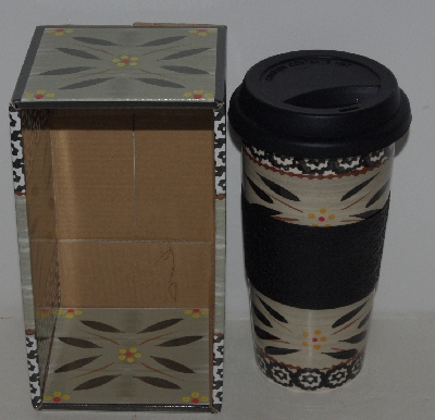 +MBA #1313-0013  "Black Old World Pattern Ceramic Tumbler"