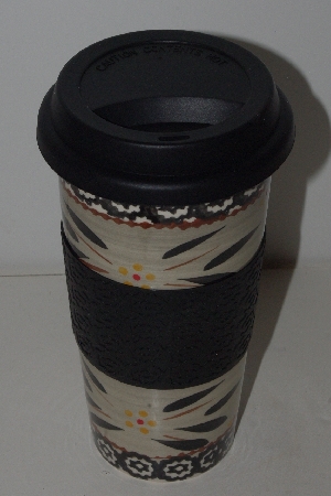 +MBA #1313-0013  "Black Old World Pattern Ceramic Tumbler"