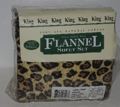 +MBA #F1515-0129  "4 Piece Flannel Lepard King Sheet Set"