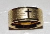 MBA #1515-0020   "Gold Tone Stainless Steel "Our Father" Prayer Band Ring"