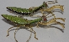 +MBA #1616-0357    "Set Of 2 Green Praying Mantis Cloisonne Ornaments"