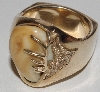 +MBA #1616- 355    "Men's Size 10 Elk Ivory 14K Yellow Gold Ring"