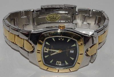 +MBA #1616-0387  "Gold & Silvertone Stainless Steel Genevex Man's Watch"
