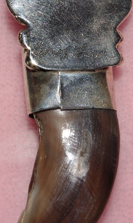 +MBA #1616-0222   "Large Signed Son Of Bear Blue Turquoise Grizzly Bear Claw Pendant"